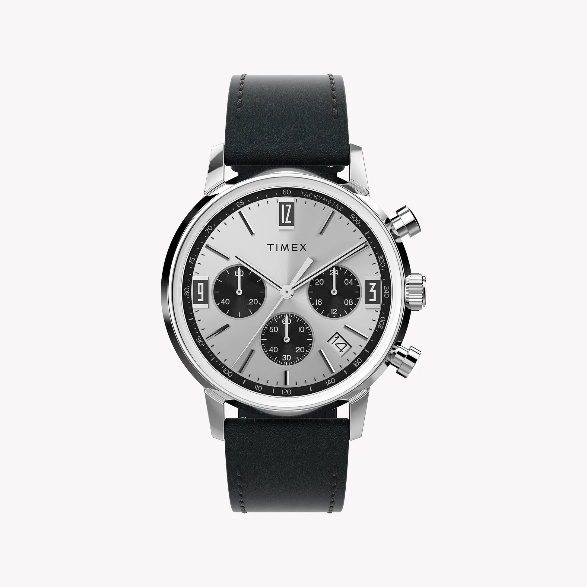 Timex Men's Stainless Steel, Black Leather | TW2W10300 by TIMEX