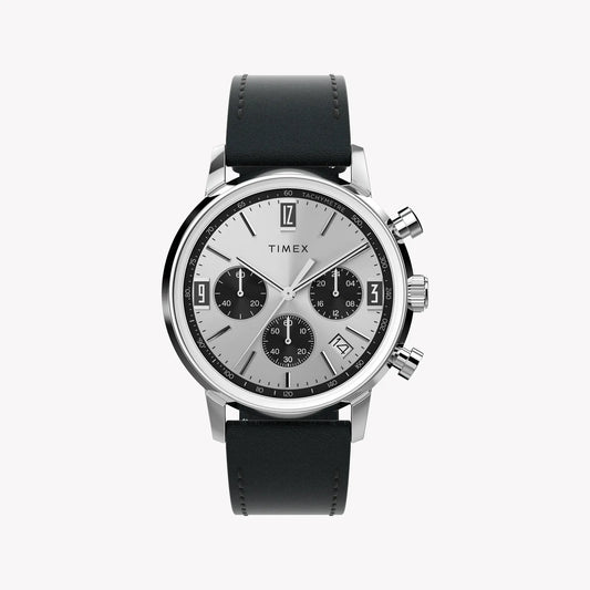 Timex Men's Stainless Steel, Black Leather | TW2W10300 by TIMEX