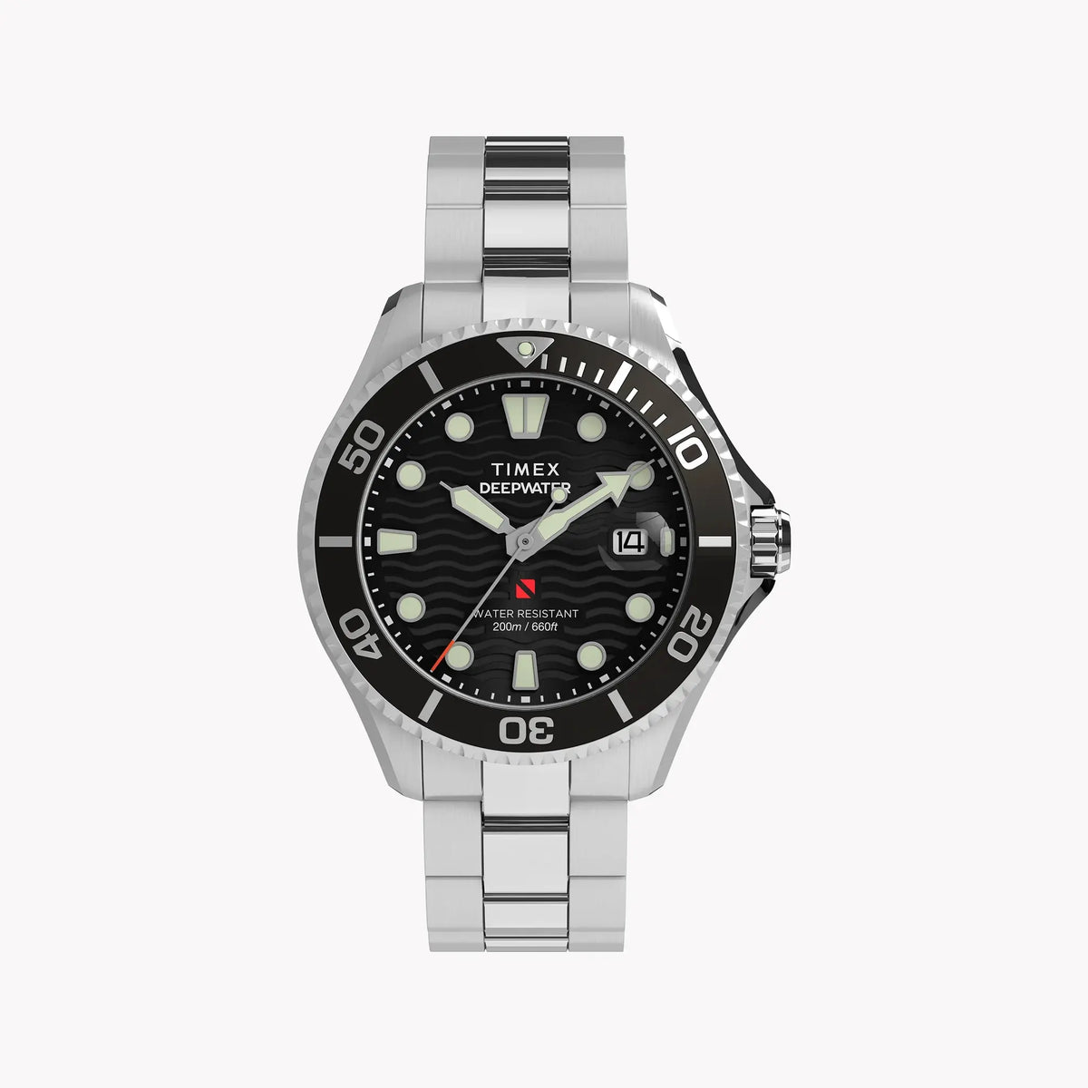 Deep Water Meridian 200 SST Black Dial Bracelet TW2W82000 | Men's Sport Watch by TIMEX