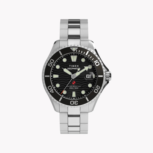 Deep Water Meridian 200 SST Black Dial Bracelet TW2W82000 | Men's Sport Watch by TIMEX