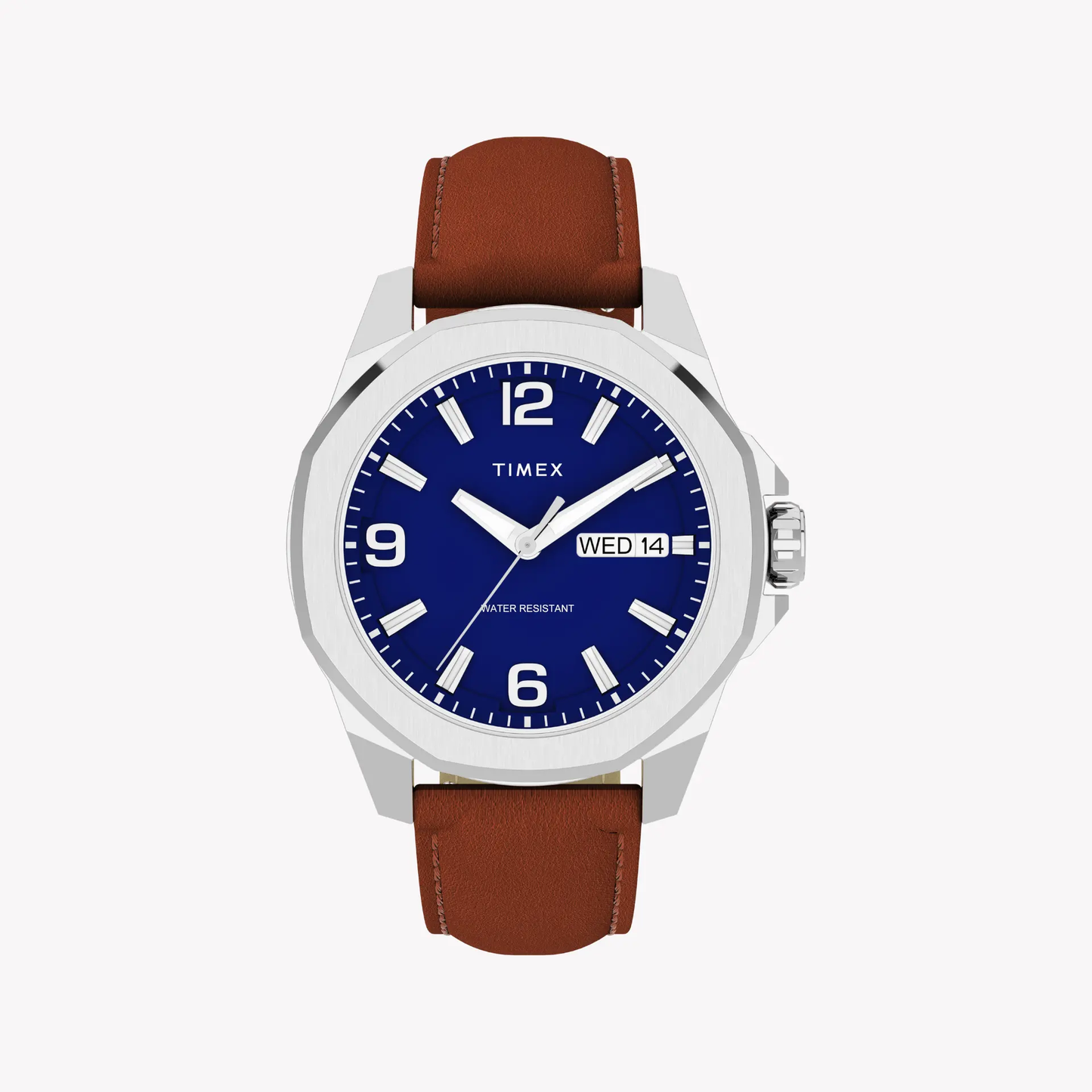 Timex Men's Silver/Brown, Blue Quartz Watch | Tw2w92800 by TIMEX