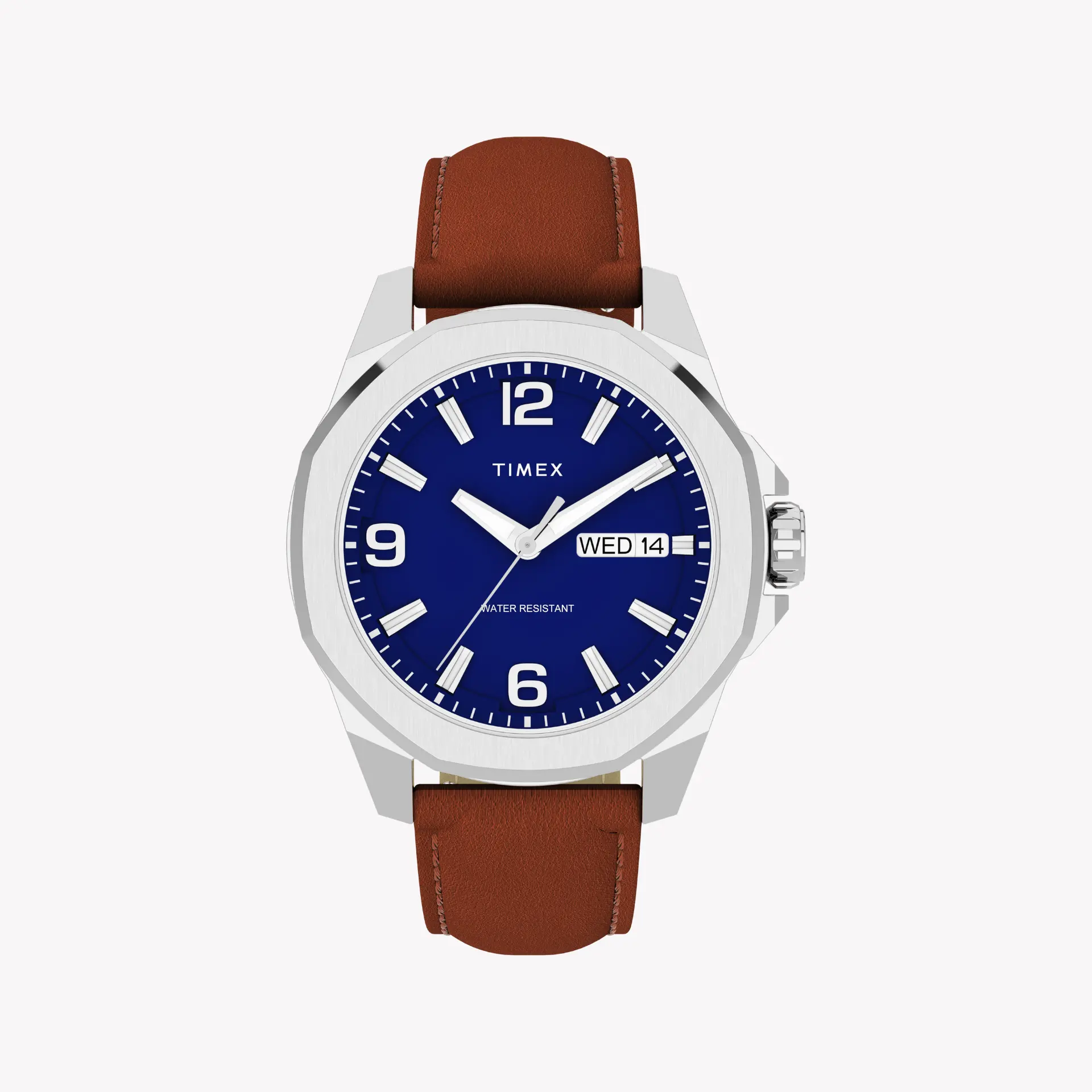 Timex Men's Silver/Brown, Blue Quartz Watch | Tw2w92800 by TIMEX