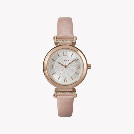 Timex Women's Rose Gold, Pink Leather | Tw2w96300 by TIMEX
