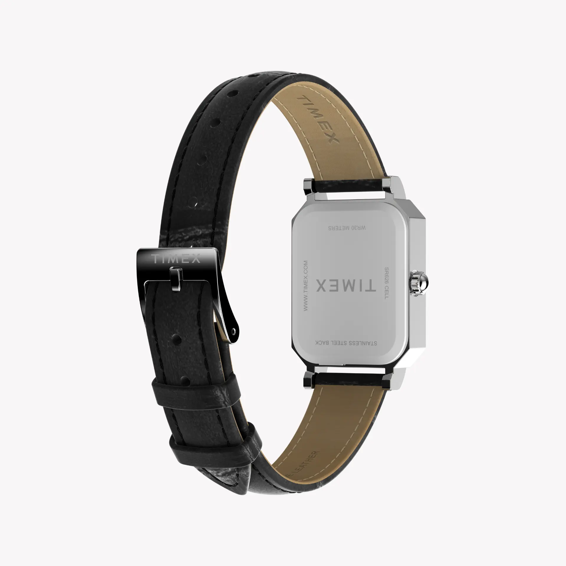 Timex Women's Silver/Black Leather Watch | Tw2y00800 by TIMEX