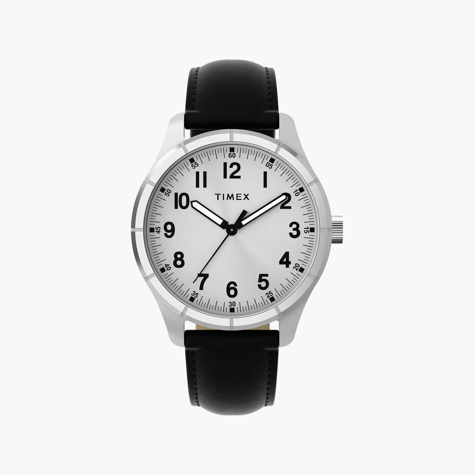 Mens Main Street Silver-Tone Case & Black Strap Watch TW2Y16000 | Stylish Men’s Timepiece by TIMEX
