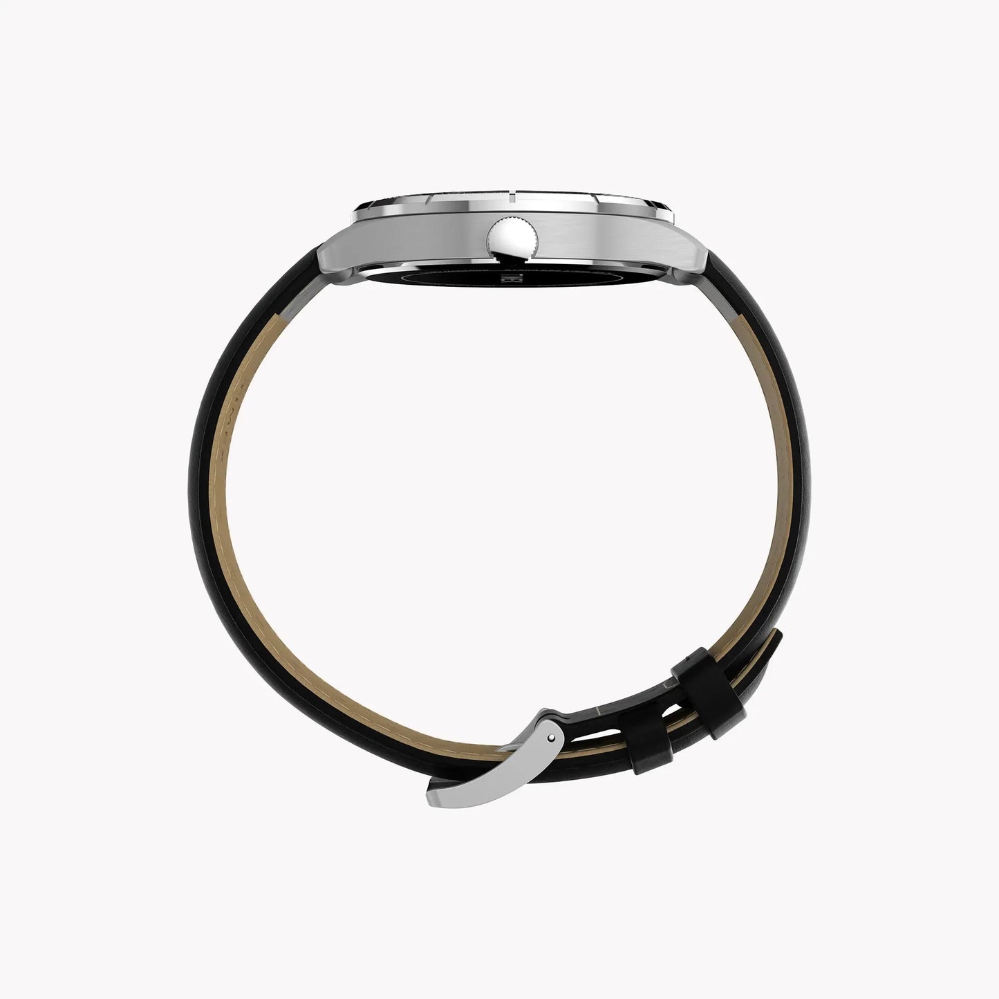 Mens Main Street Silver-Tone Case & Black Strap Watch TW2Y16000 | Stylish Men’s Timepiece by TIMEX