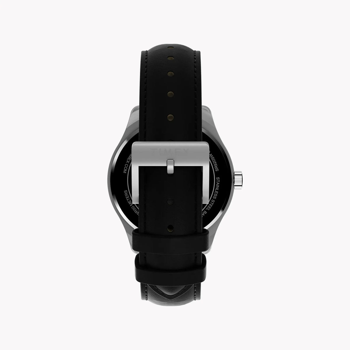 Mens Main Street Silver-Tone Case & Black Strap Watch TW2Y16000 | Stylish Men’s Timepiece by TIMEX