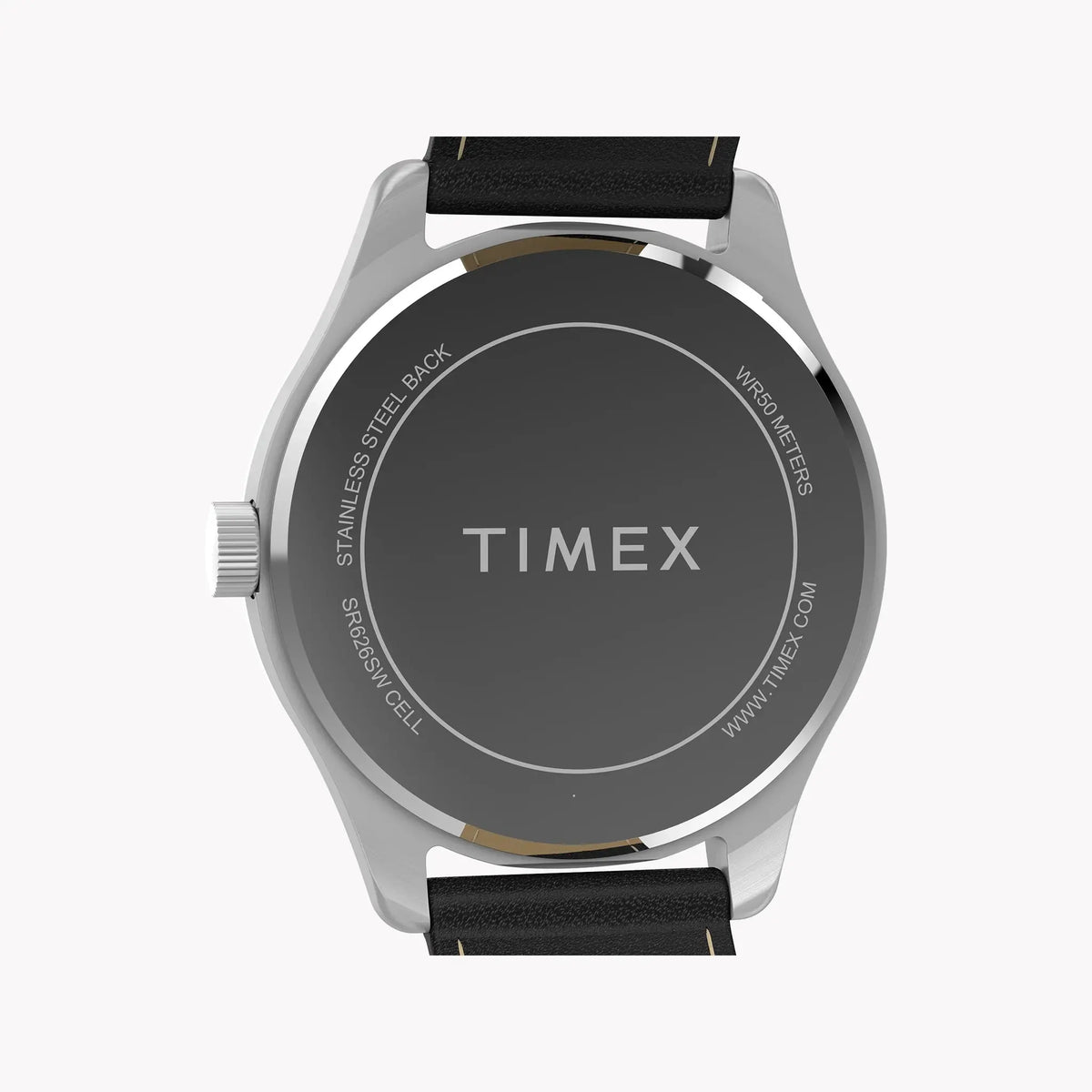 Mens Main Street Silver-Tone Case & Black Strap Watch TW2Y16000 | Stylish Men’s Timepiece by TIMEX