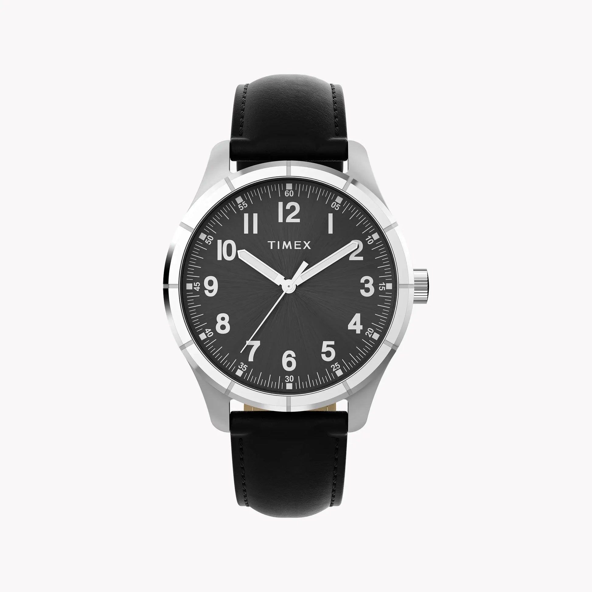 Mens Main Street Silver-tone Case & Black Strap Watch TW2Y16100 by TIMEX