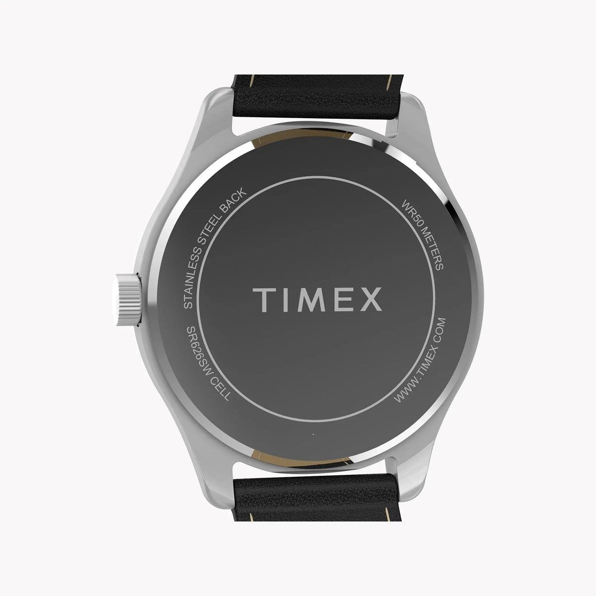 Mens Main Street Silver-tone Case & Black Strap Watch TW2Y16100 by TIMEX