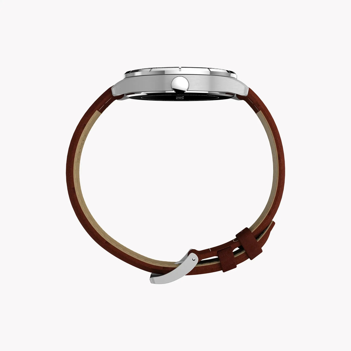 Mens Main Street Silver Tone Case Brown Strap Blue Dial Watch | TW2Y16200 by TIMEX