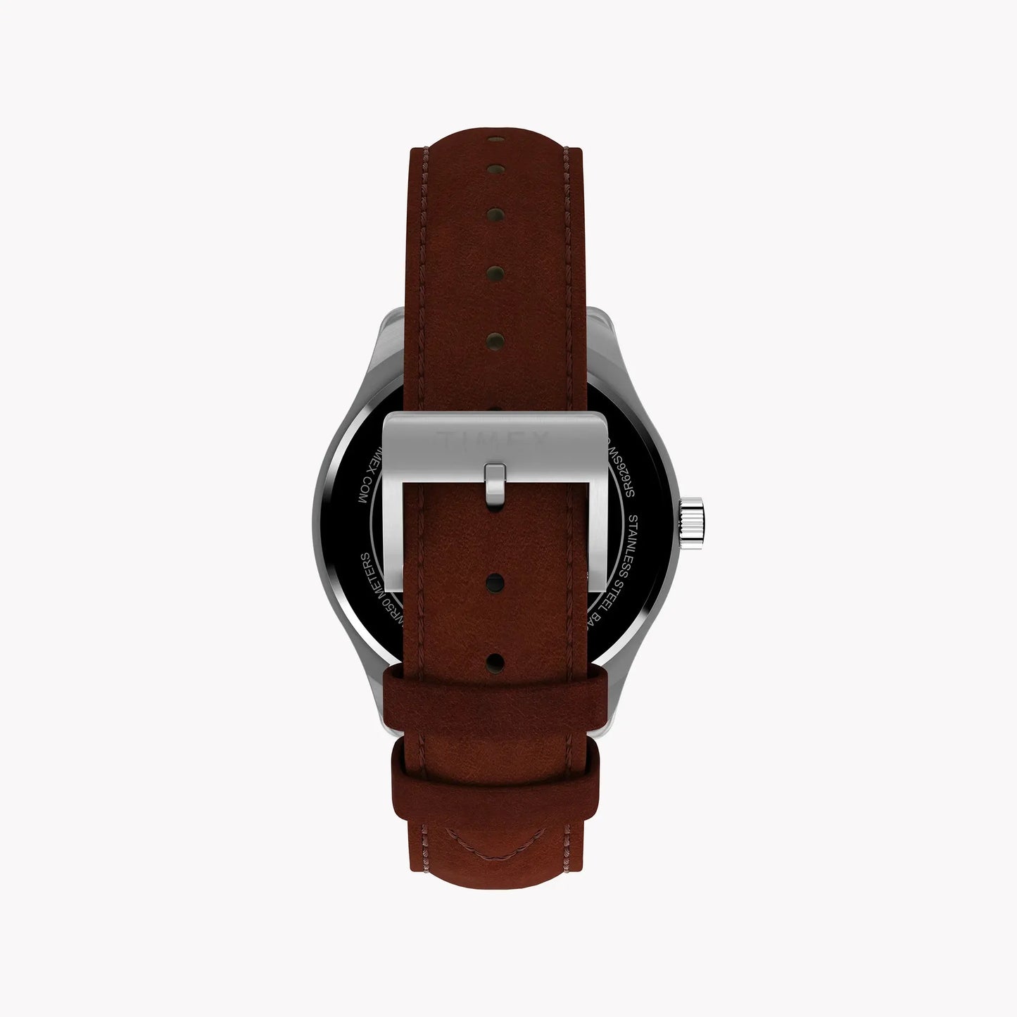 Mens Main Street Silver Tone Case Brown Strap Blue Dial Watch | TW2Y16200 by TIMEX