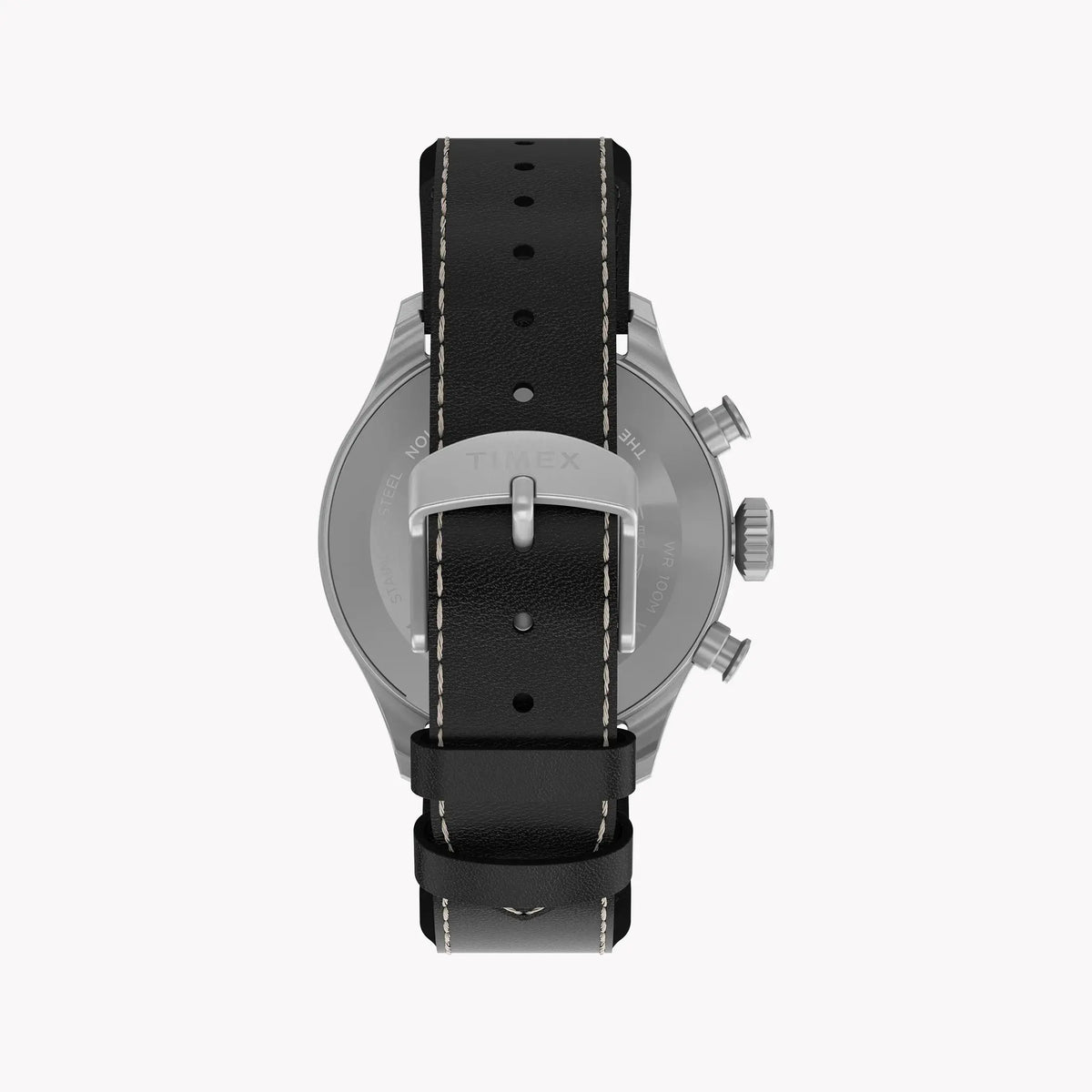 Waterbury Ace Chronograph SST Silver Dial Brown Leather Strap | TW2Y19000 by TIMEX
