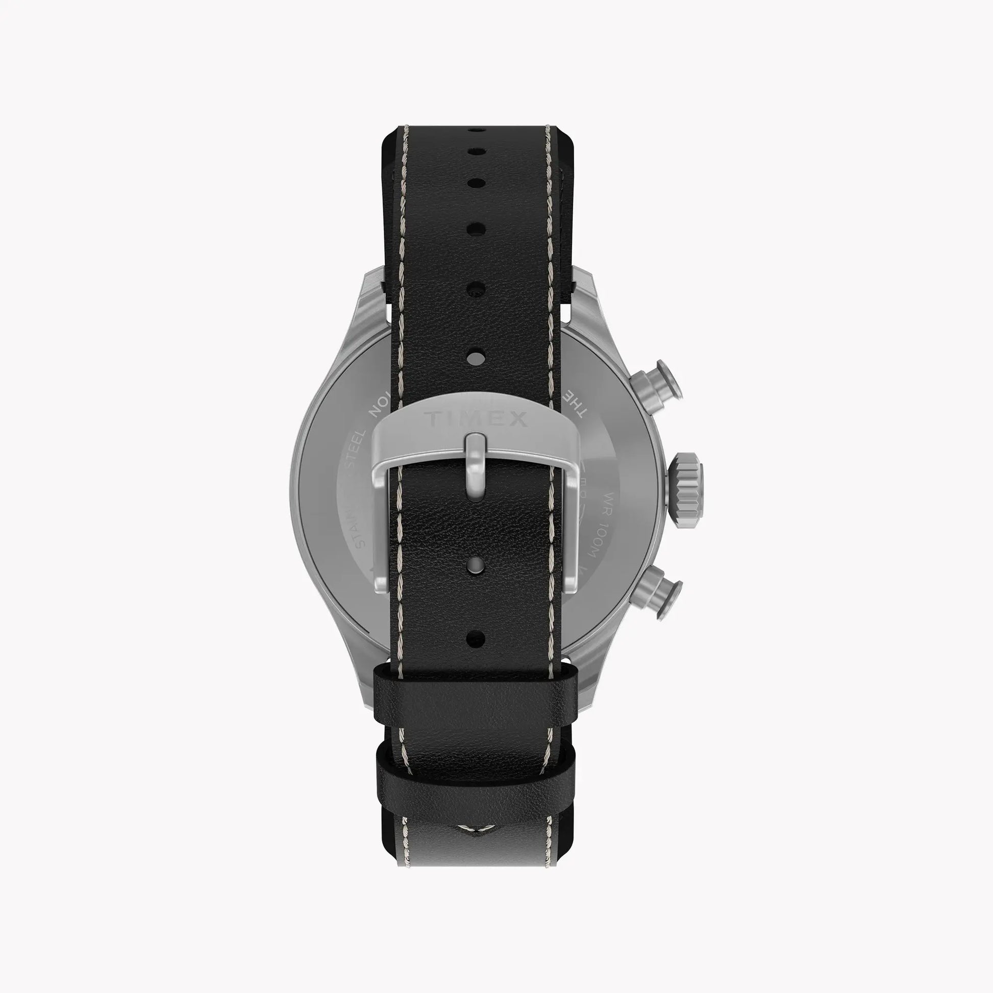 Waterbury Ace Chronograph SST Silver Dial Brown Leather Strap | TW2Y19000 by TIMEX