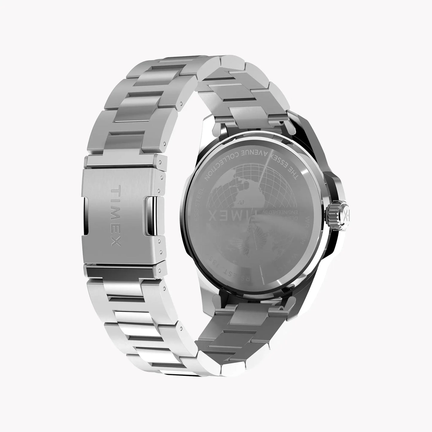 Essex 3-Hand Blue Dial SST Bracelet TW2Y21100 | Men's Silver Watch by TIMEX