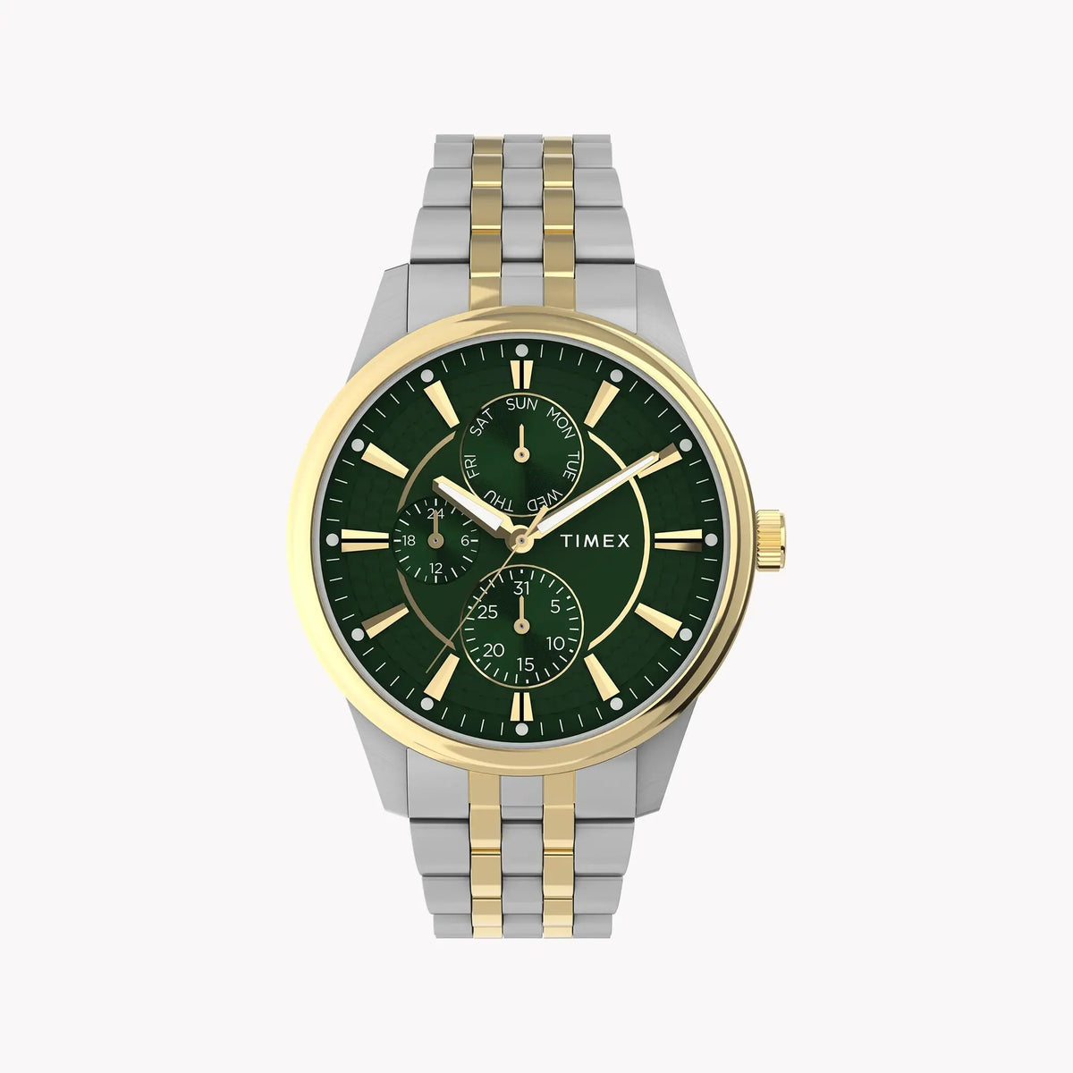 Chicago Multi 45mm Two-Tone Case Green Dial Bracelet TW2Y21400 by TIMEX