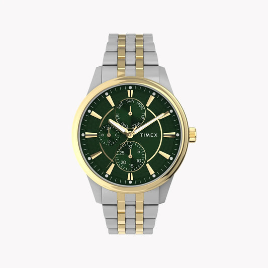 Chicago Multi 45mm Two-Tone Case Green Dial Bracelet TW2Y21400 by TIMEX
