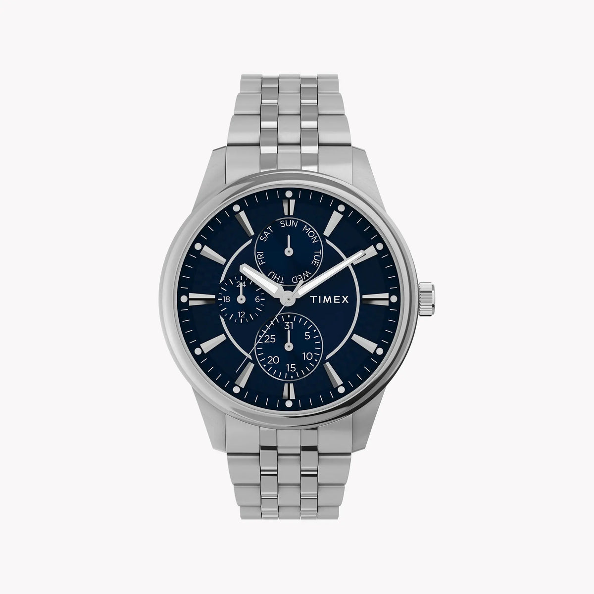 Chicago Multi 45mm Silver Tone Case Blue Dial Bracelet TW2Y21500 by TIMEX