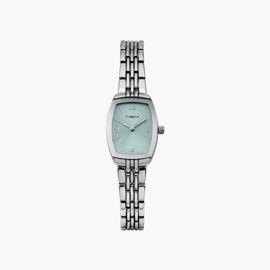 Womens Silver-Tone Case & Bracelet with Aquamarine Dial TW2Y22500 by TIMEX