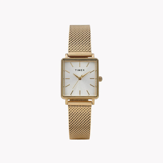 Transcend Gold-Tone Rectangle Case & Bracelet with Silver Dial | TW2Y26100 by TIMEX