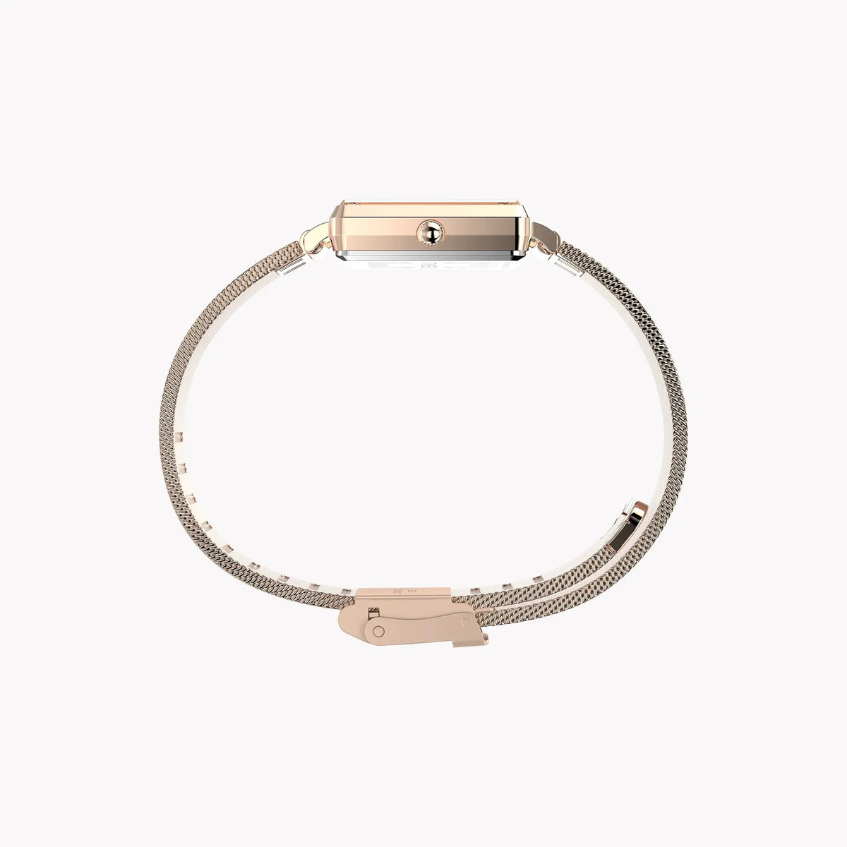 Transcend Rose Gold-tone Rectangle Watch with Silver Dial TW2Y26200 | Women’s Elegant Timepiece by TIMEX