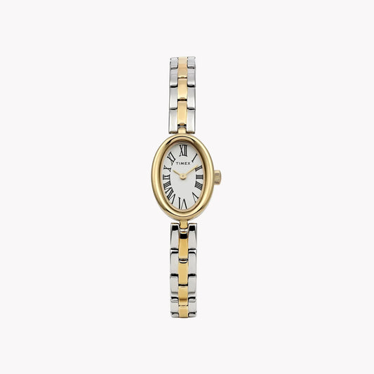 Cavatina Gold-tone Case Two-tone Bracelet White Dial TW2Y26800 by TIMEX