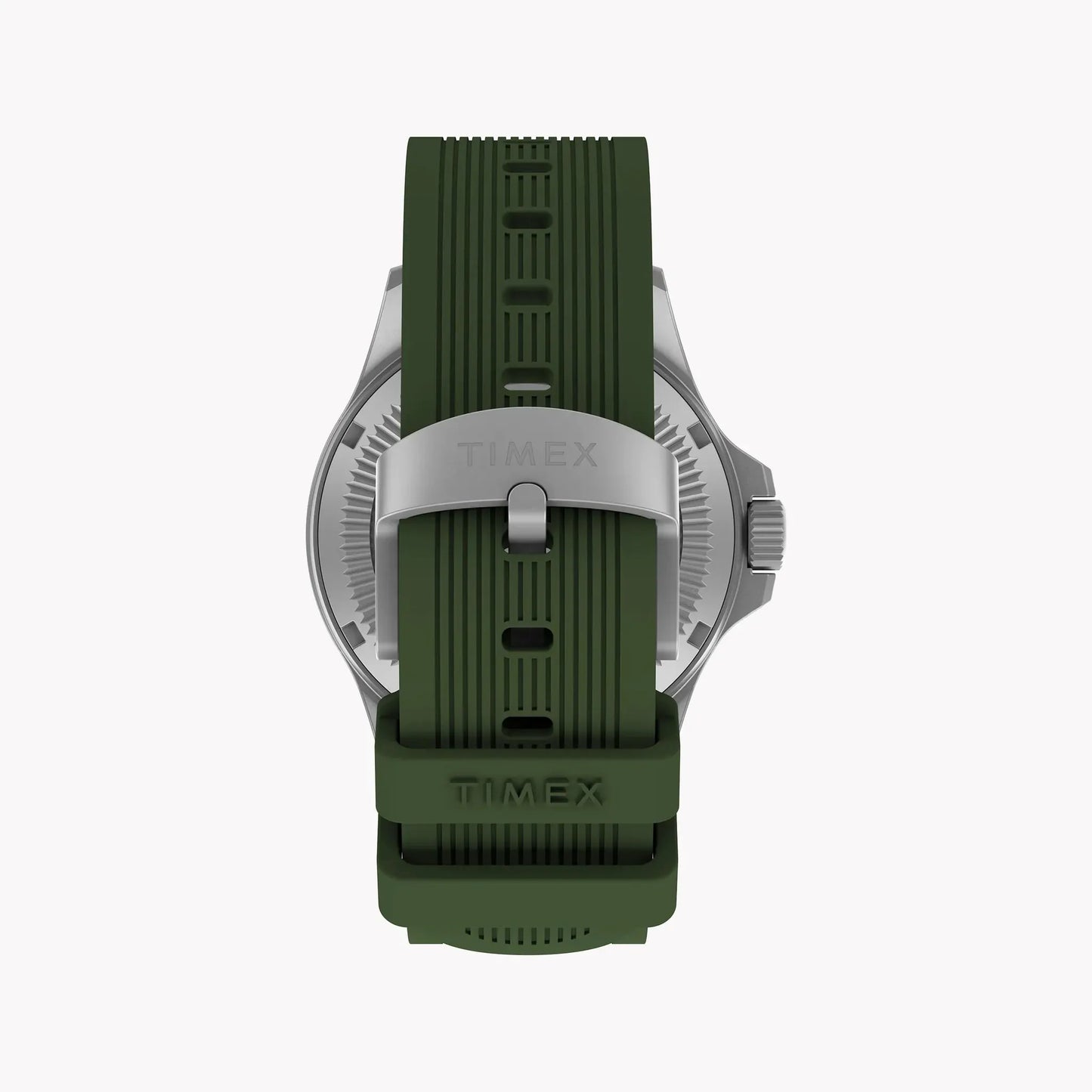 Expedition Field Post Solar 41mm SST Black Dial Green Silicone Strap | TW2Y31600 by TIMEX