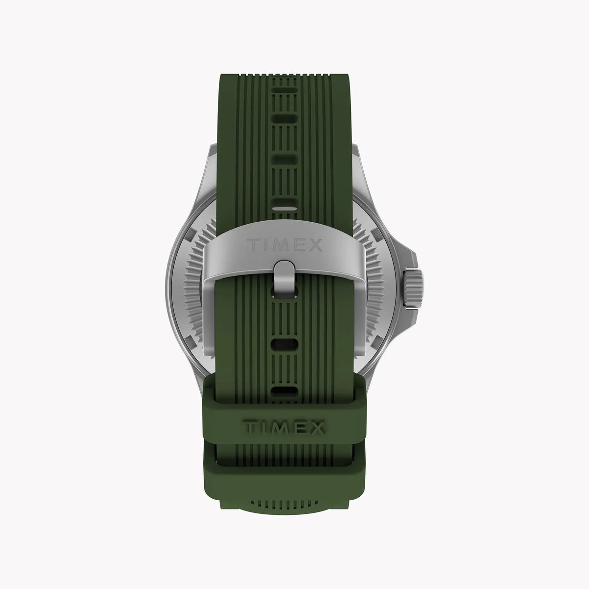Expedition Field Post Solar 41mm SST Black Dial Green Silicone Strap | TW2Y31600 by TIMEX