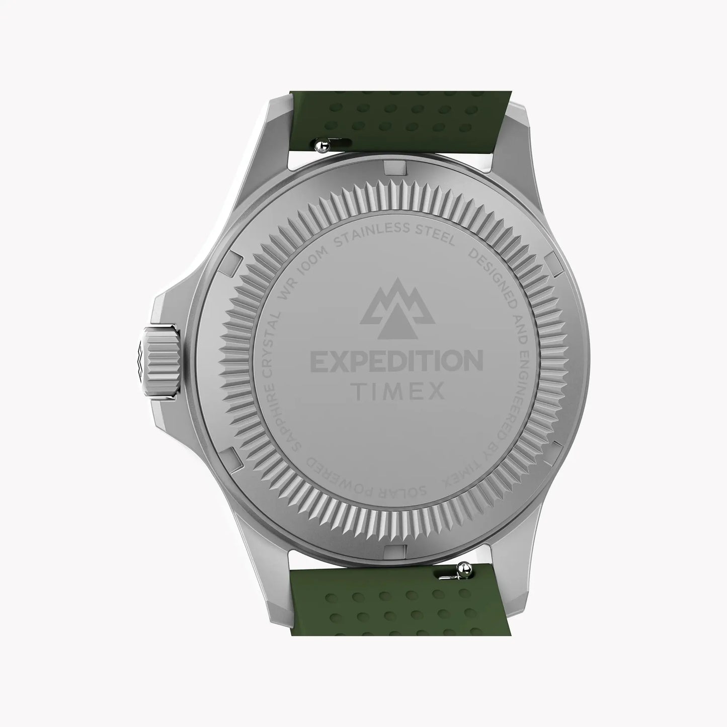 Expedition Field Post Solar 41mm SST Black Dial Green Silicone Strap | TW2Y31600 by TIMEX