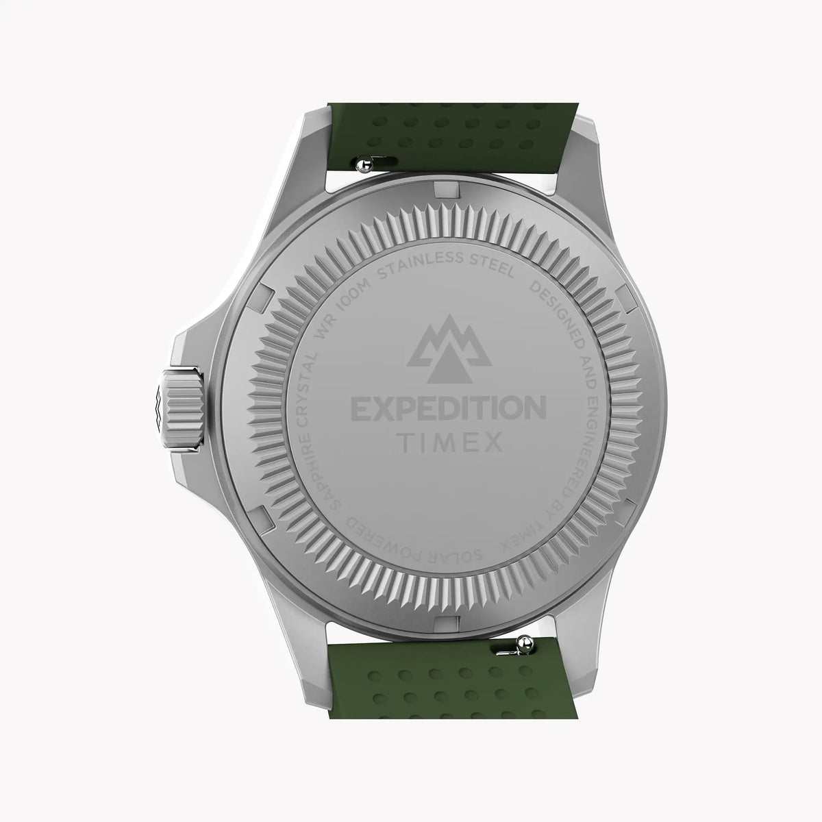 Expedition Field Post Solar 41mm SST Black Dial Green Silicone Strap | TW2Y31600 by TIMEX