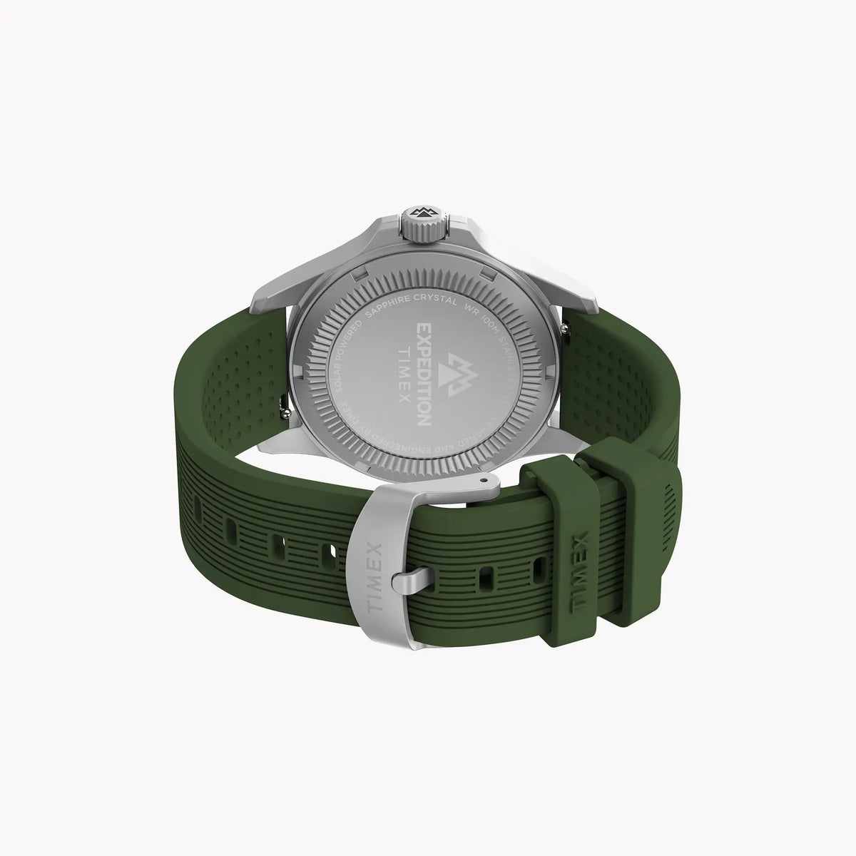 Expedition Field Post Solar 41mm SST Black Dial Green Silicone Strap | TW2Y31600 by TIMEX