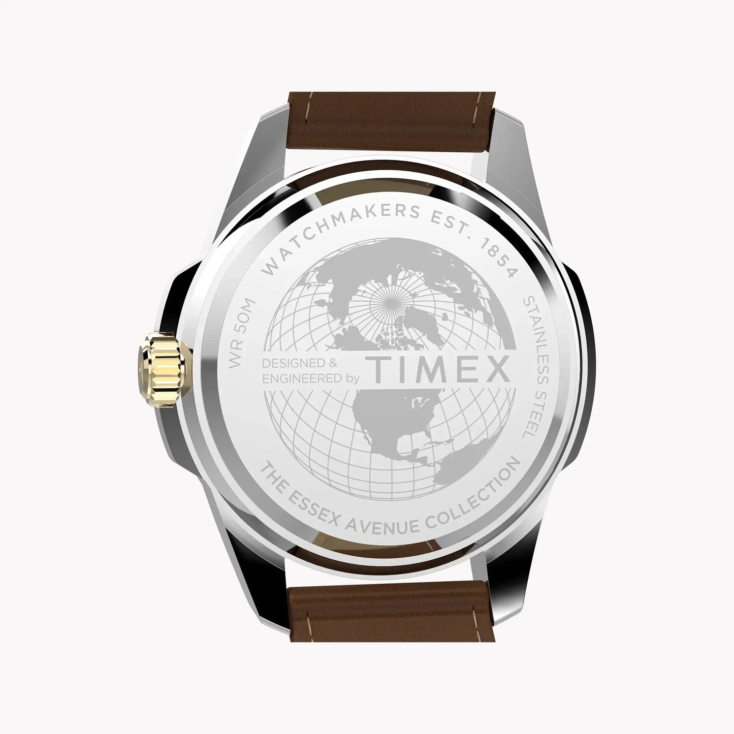 Essex 3-Hand Strap Blue Dial Brown Leather Watch | TW2Y38100 by TIMEX