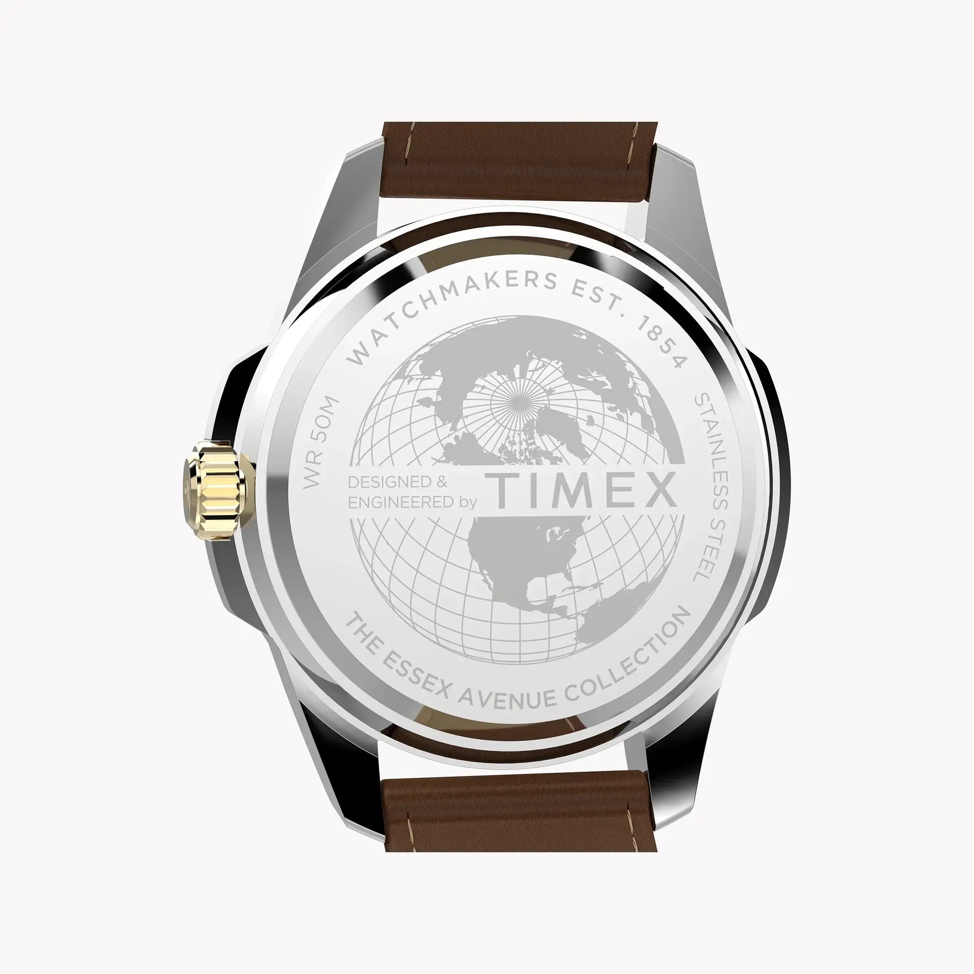 Essex 3-Hand Strap Blue Dial Brown Leather Watch | TW2Y38100 by TIMEX