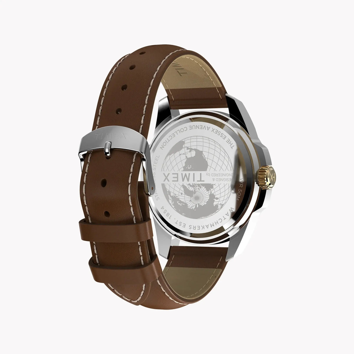 Essex 3-Hand Strap Blue Dial Brown Leather Watch | TW2Y38100 by TIMEX