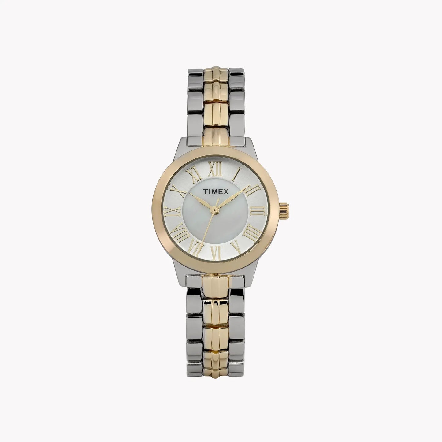 Women's Two Tone Case & Bracelet with Silver Mother of Pearl Dial | TW2Y38300 by TIMEX