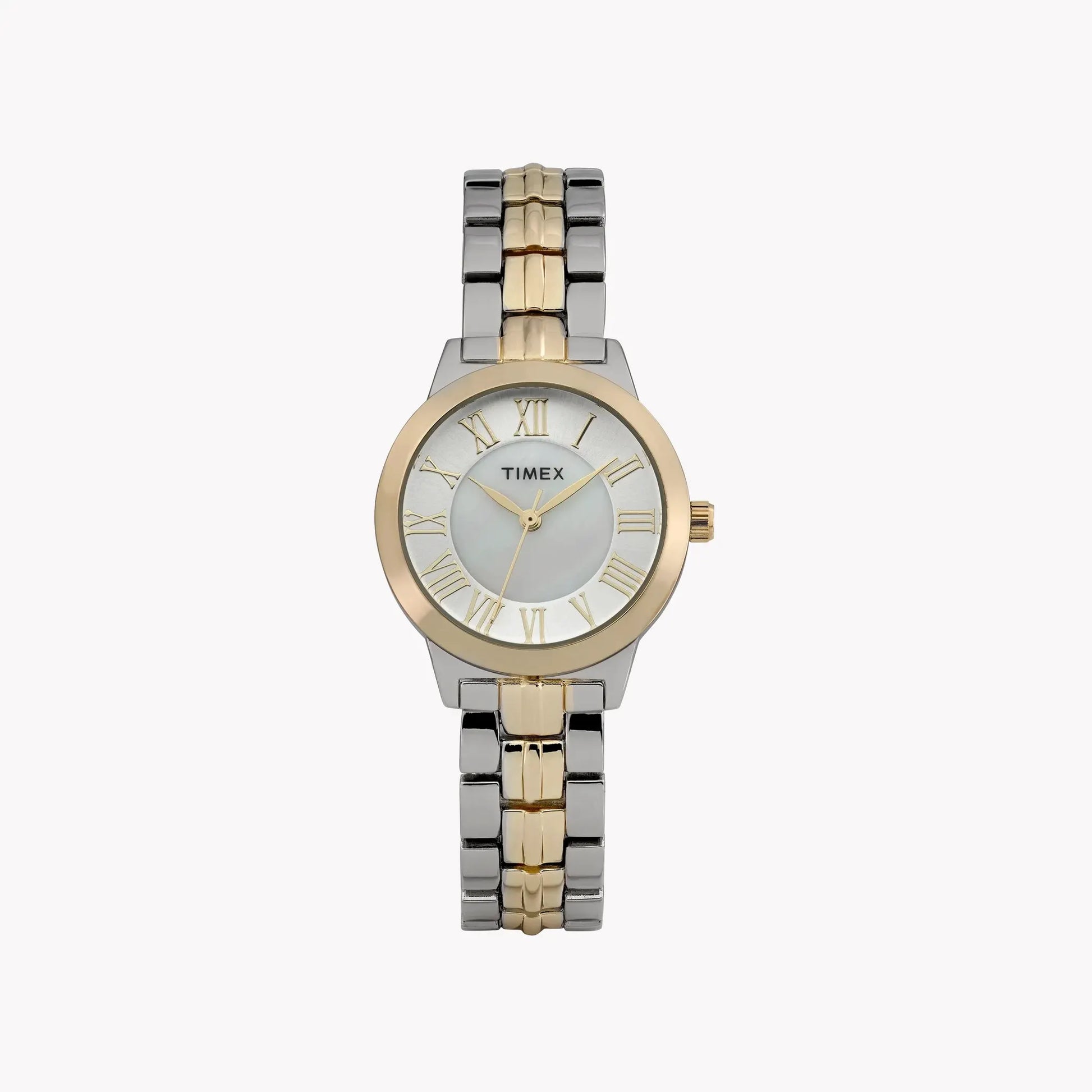 Women's Two Tone Case & Bracelet with Silver Mother of Pearl Dial | TW2Y38300 by TIMEX