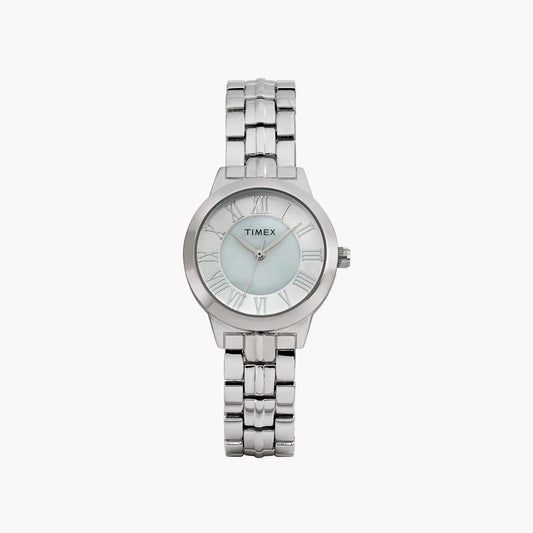 Womens Silver Tone Case & Bracelet with Mother of Pearl Dial TW2Y38400 by TIMEX