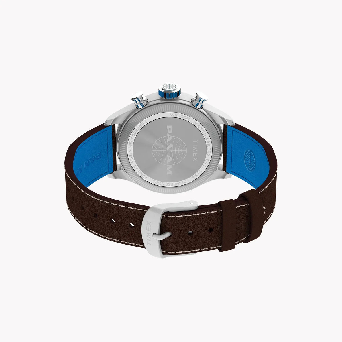 Waterbury ACE Pan Am S.E. Chrono SST Silver Dial Brown Leather Strap | TW2Y38700 by TIMEX