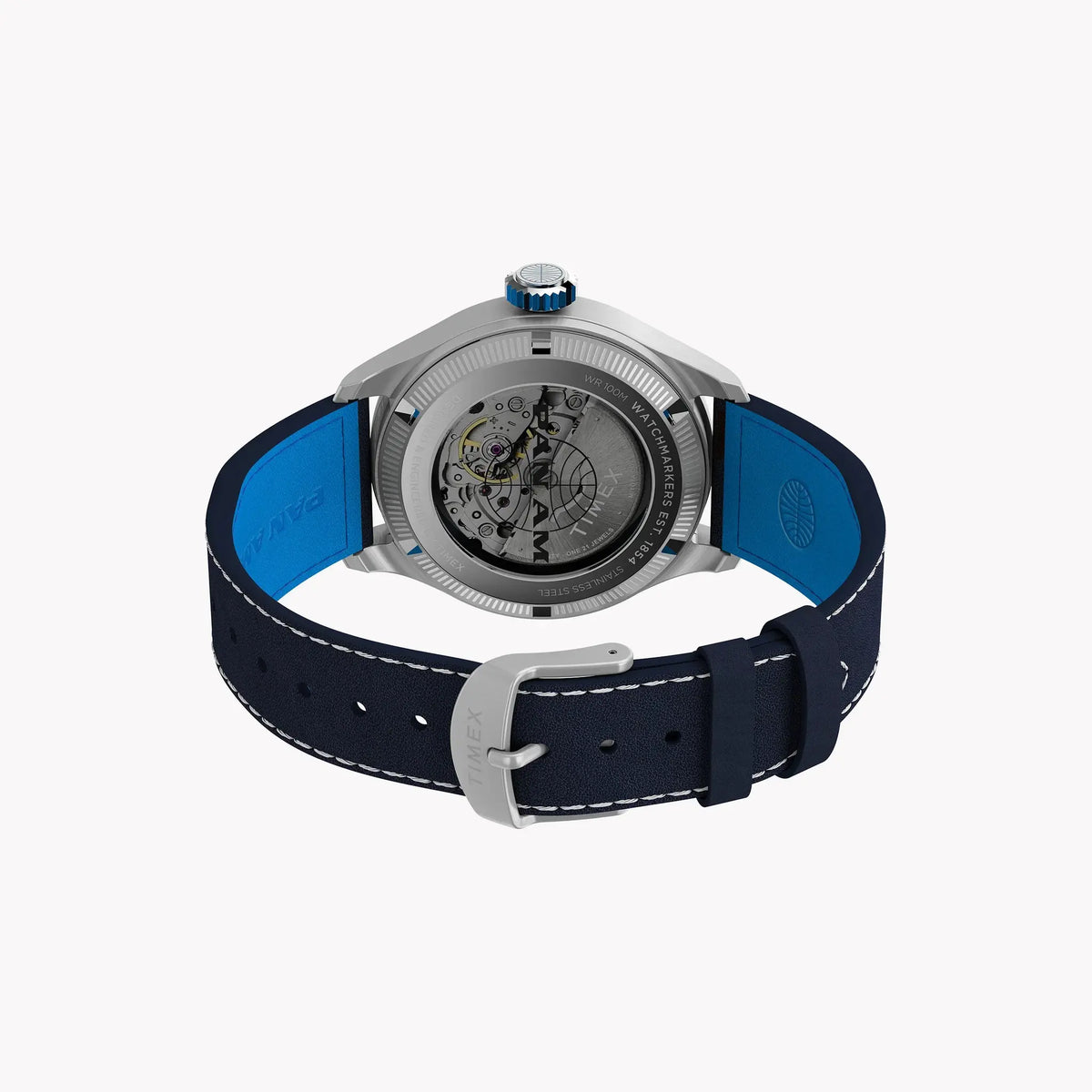 Waterbury ACE Pan Am S/E Automatic Blue Dial Blue Leather Strap Watch | TW2Y38800 by TIMEX