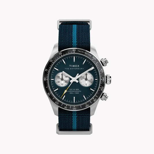 Waterbury Heritage Chrono SST Blue Dial & Fabric Strap Watch | TW2Y39000 by TIMEX