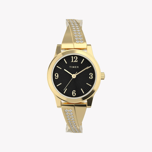 TIMEX Women's Gold-Tone Steel, Black Dial | TW2Y39200 by TIMEX