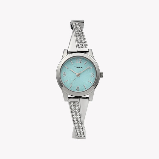 Timex Women's Silver-Tone Stainless Steel, Blue Dial | TW2Y39400 by TIMEX