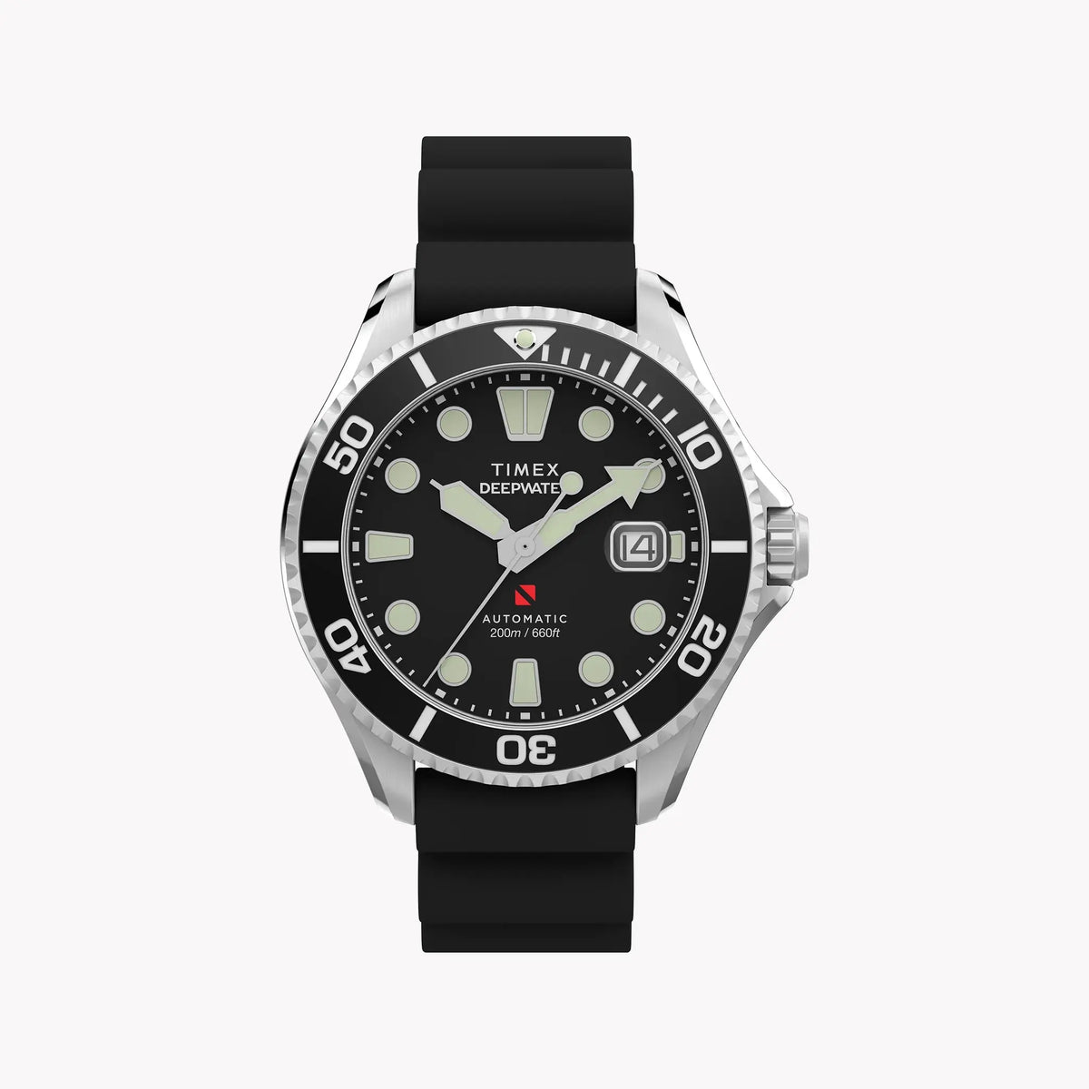 Deep Water Meridian 200 SST Black Dial Black Strap Watch | TW2Y40000 by TIMEX