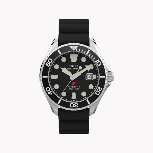 Deep Water Meridian 200 SST Black Dial Black Strap Watch | TW2Y40000 by TIMEX