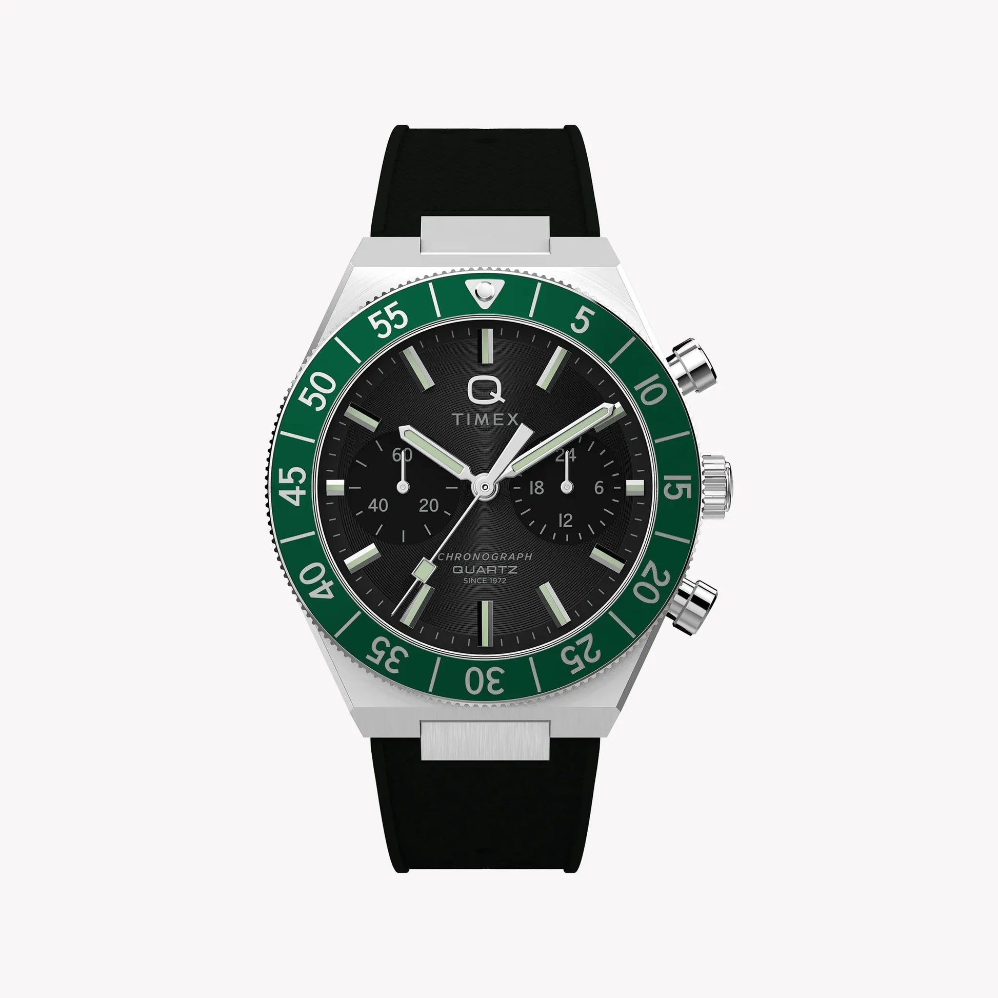 Timex Men's Silver-Tone SS, Black Silicone | TW2Y56100 by TIMEX
