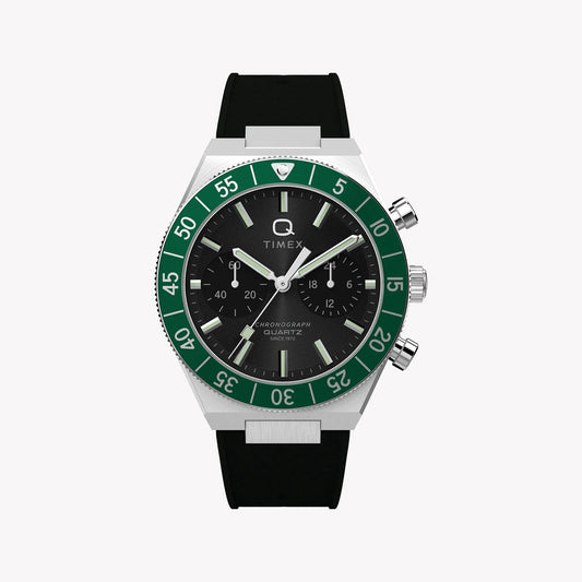 Timex Men's Silver-Tone SS, Black Silicone | TW2Y56100 by TIMEX