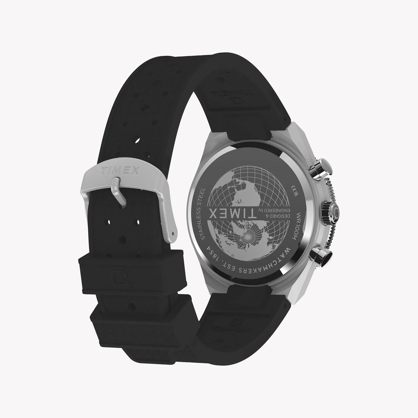 Timex Men's Silver-Tone SS, Black Silicone | TW2Y56100 by TIMEX