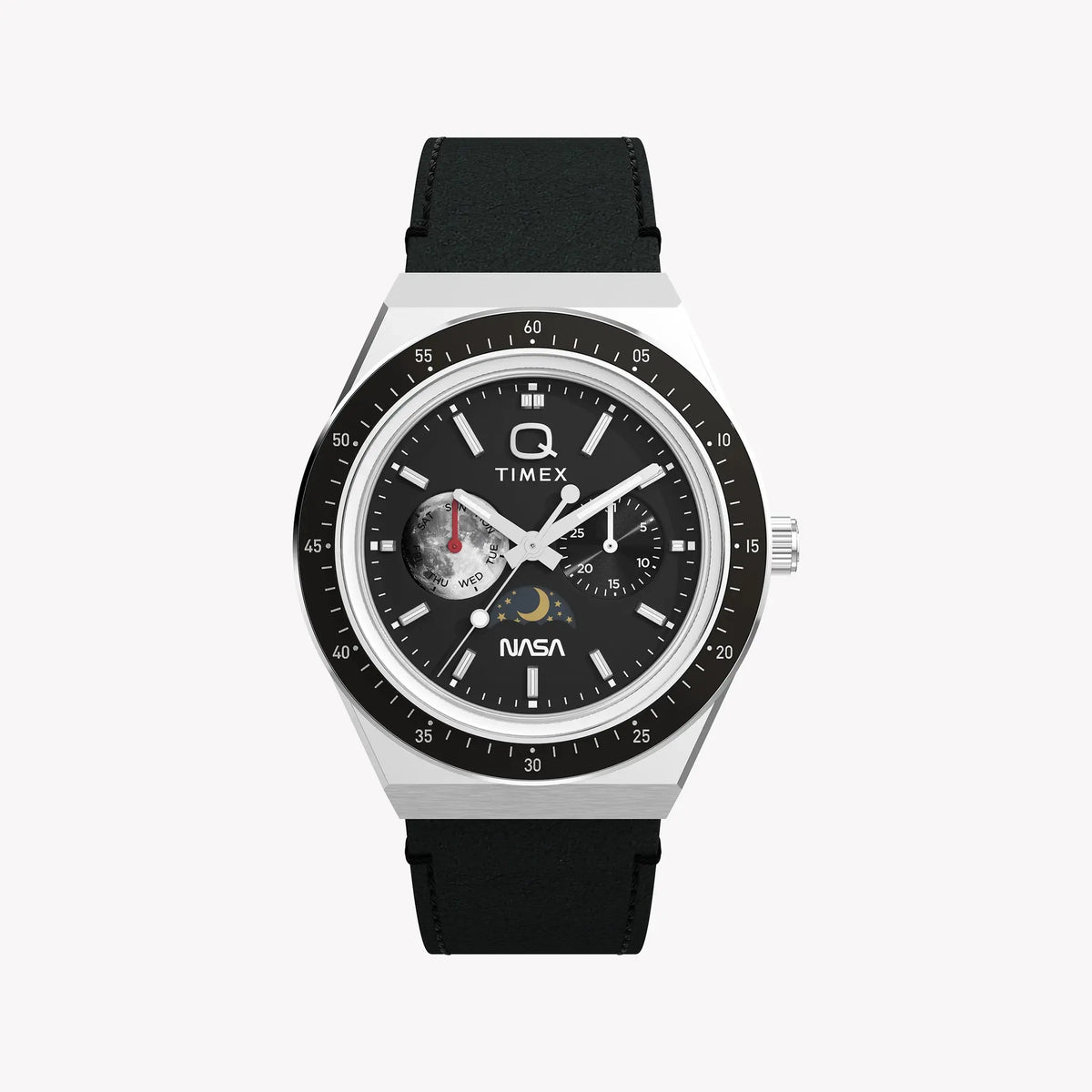 TIMEX Men's Silver Stainless Steel, Black Leather | TW2Y56800 by TIMEX