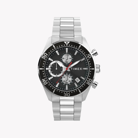 TIMEX Men's Stainless Steel Silver, Black Dial | TW2Y56900 by TIMEX