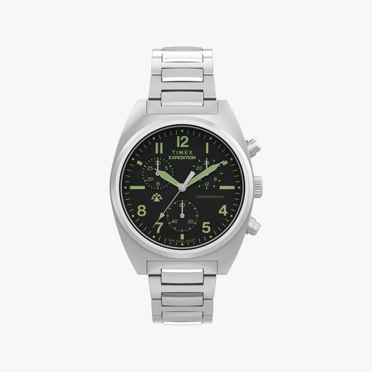 Timex Men's Stainless Steel Silver-Tone, Black Dial | TW2Y61200 by TIMEX